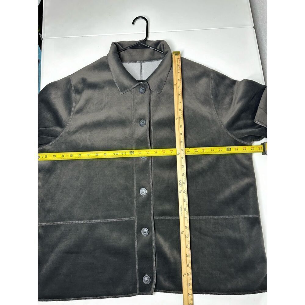 Kim Rogers Lightweight Jacket Gray Black Size 2X Barn Coat Button up - Picture 7 of 9